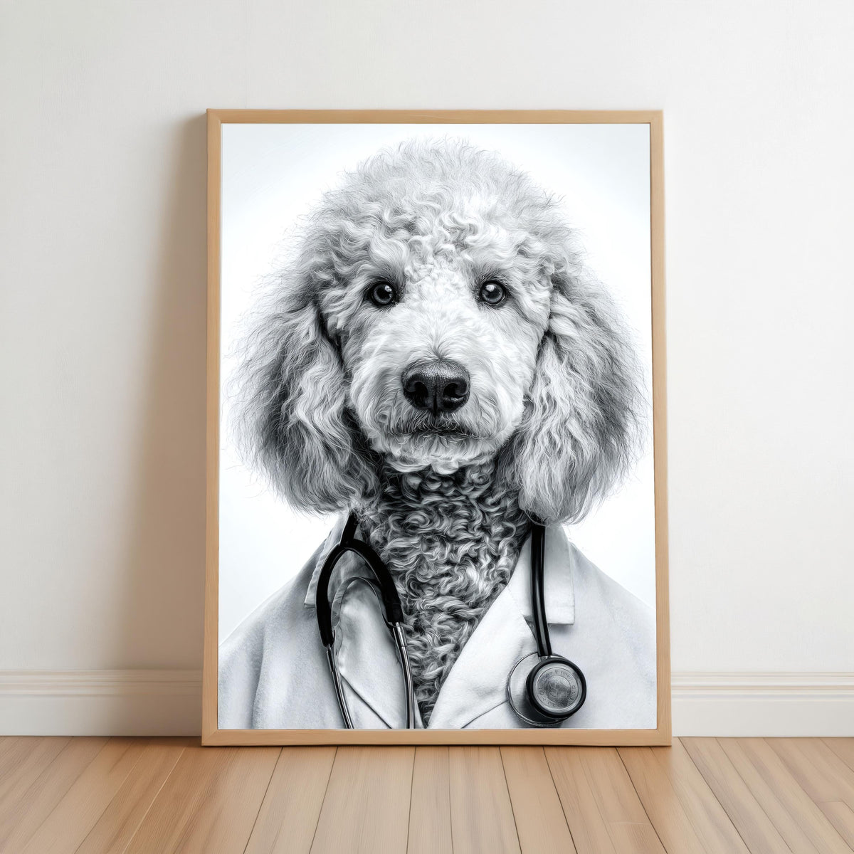 Doctor Dog Portrait, Veterinary Clinic Decor, Medical Office Poster, Funny Pet Wall Art, Veterinarian Gift, Animal Nurse Decoration, Printed