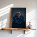 Black Woman Fashion Print, Afrocentric Floral Wall Art, Urban Black Girl Decor, African American Pride Poster, Moody Editorial Avant Garde