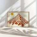 Abstract Mountain Landscape Wall Art, Retro Geometric Peak Hiking Print, Vintage Nature Decor, Mid Century Minimalist Climber Print