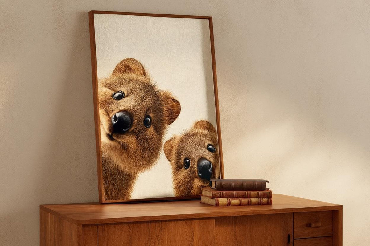 Quokka Art Print, Cute SmilinAustralia Nursery Wall Decor, Whimsical Australian Smiling Animal Poster, Outback Wildlife Illustration