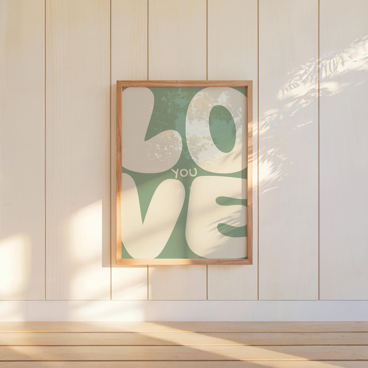 Love You Retro Wall Art, Colorful Typography Poster, Romantic Graphic Print, Playful Bedroom Decor