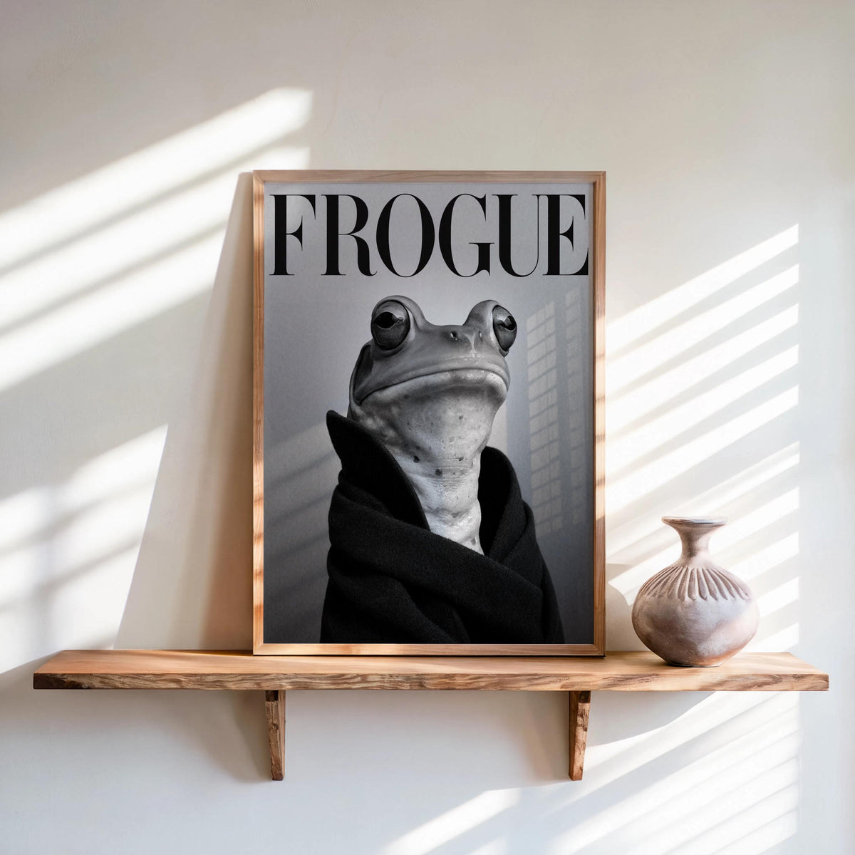 Frogue Magazine Print Set, Funny Frog Fashion Wall Art, Quirky Magazine Cover Poster, Trendy Chic Glam Decor, Stylish Pop Culture Wildlife