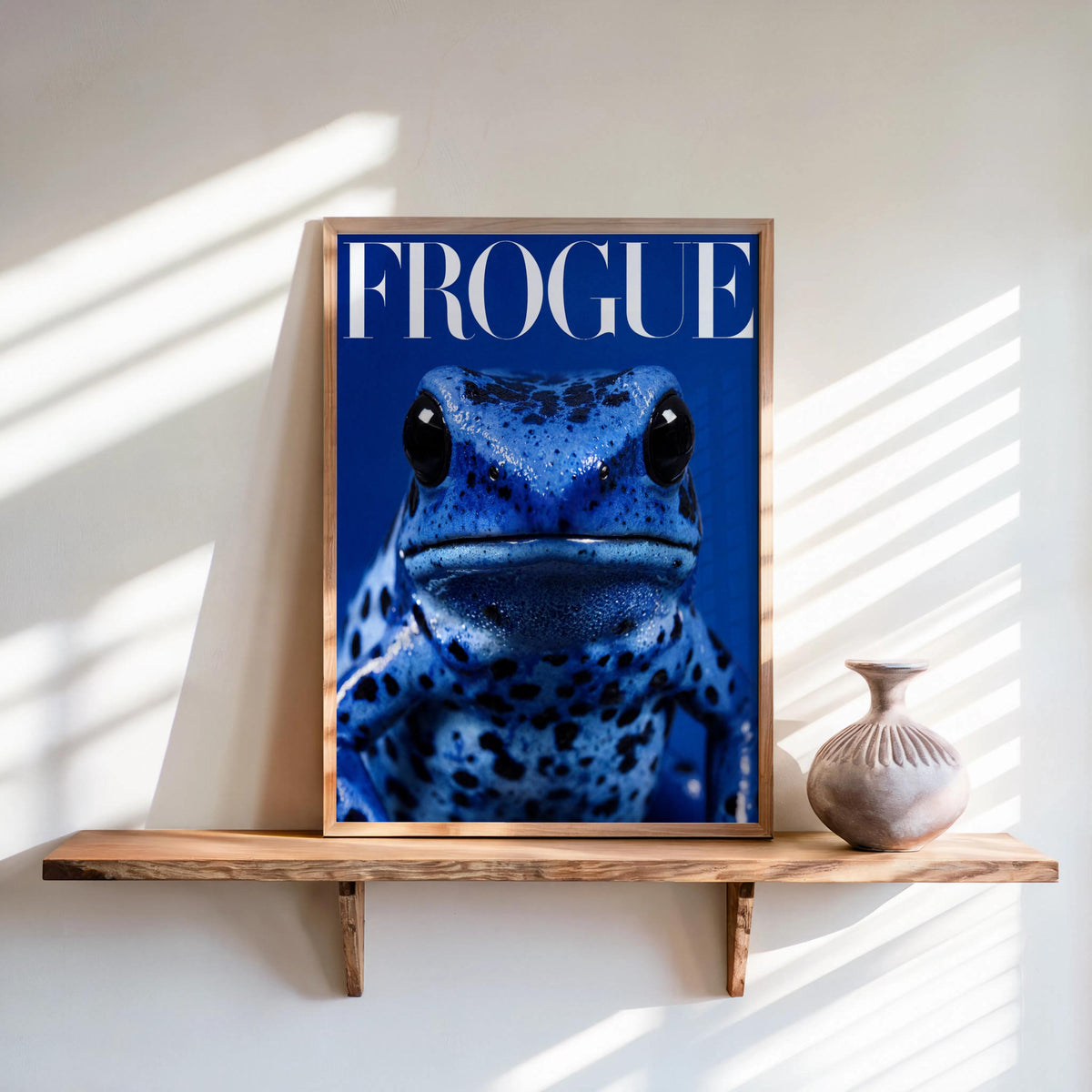 Frogue Magazine Print Set, Funny Frog Fashion Wall Art, Quirky Magazine Cover Poster, Trendy Chic Glam Decor, Stylish Pop Culture Wildlife