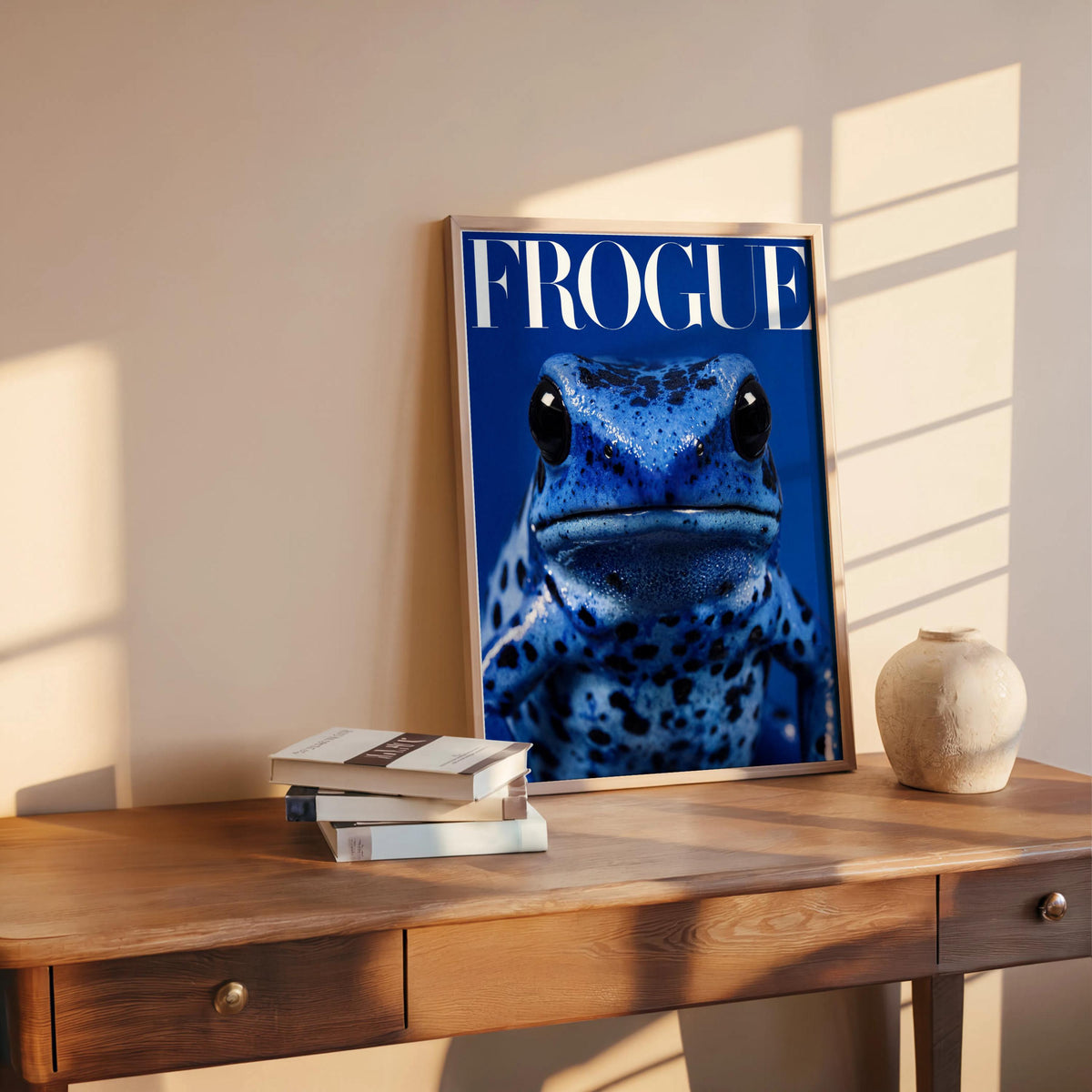 Frogue Magazine Print Set, Funny Frog Fashion Wall Art, Quirky Magazine Cover Poster, Trendy Chic Glam Decor, Stylish Pop Culture Wildlife