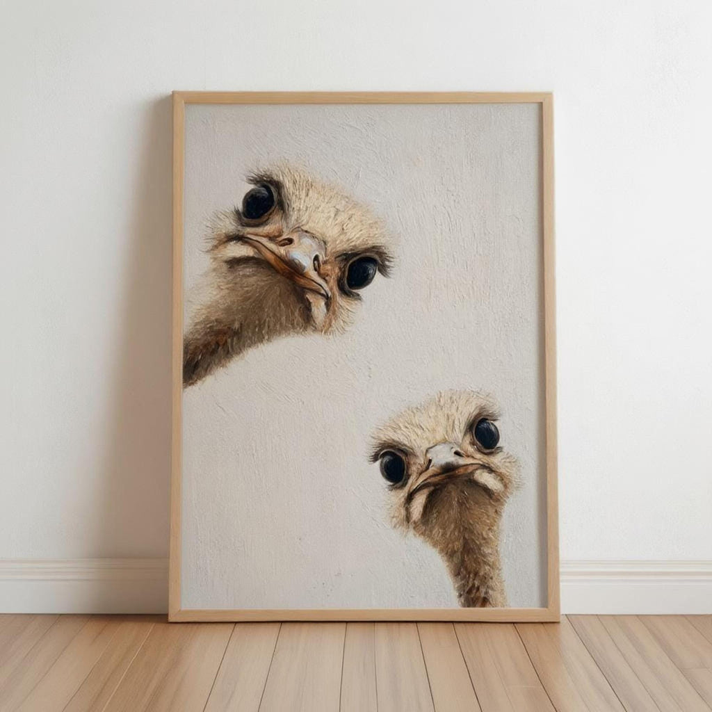 ostrich duo peeking