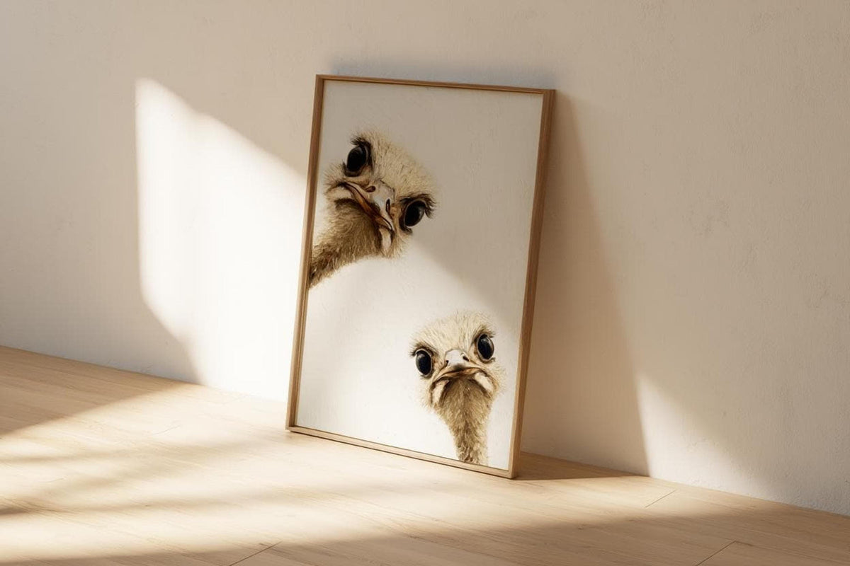 ostrich duo peeking