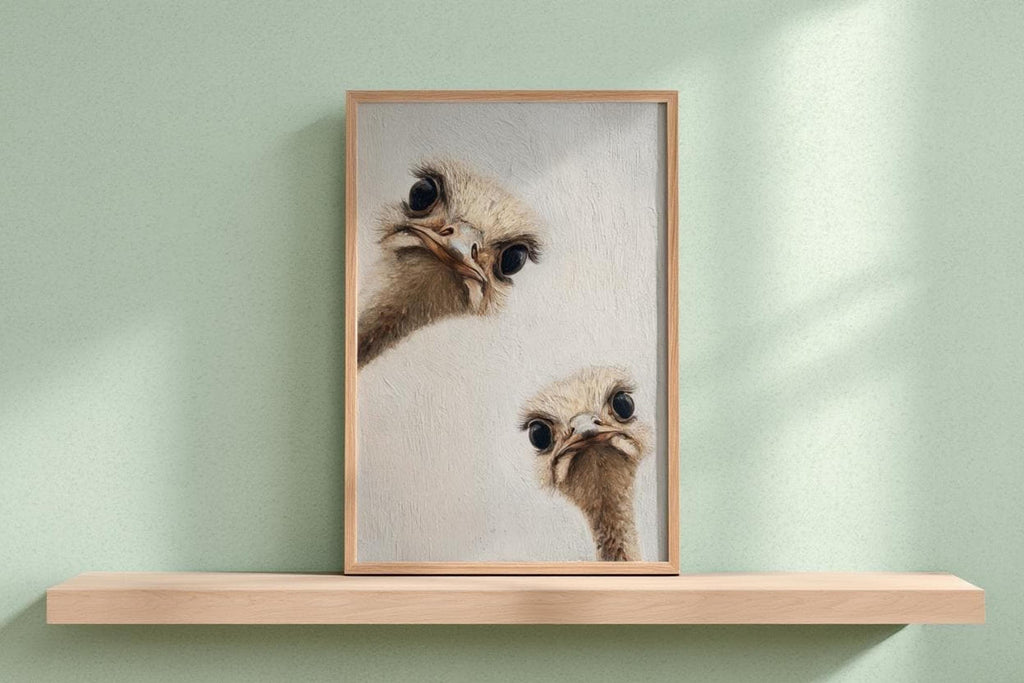 ostrich duo peeking