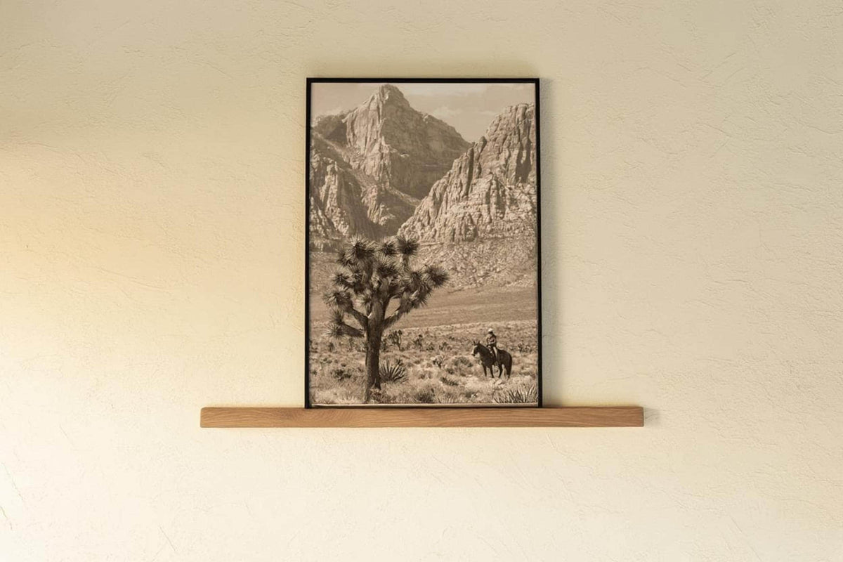 Vintage Joshua Tree Cowboy Print, Antique Western Landscape Poster, Americana Desert Wall Art, Sepia Horseback Rider, Old West Gift, PRINTED