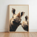 Whimsical Rhino Wall Art: Playful Safari Animal Print, Curious African Wildlife Canvas, Rhinoceros Gifts, Nursery & Kids Room Decor, Printed