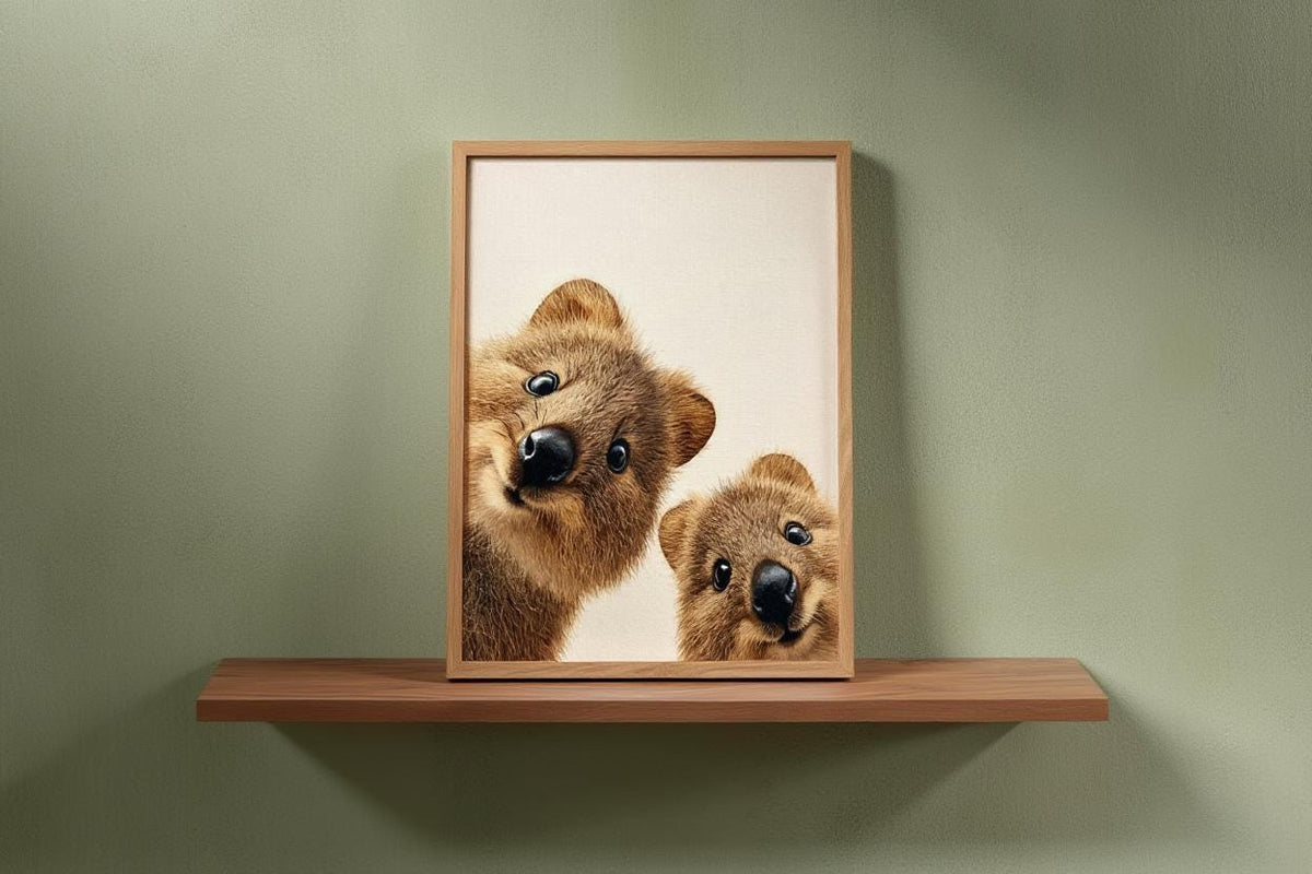 Quokka Art Print, Cute SmilinAustralia Nursery Wall Decor, Whimsical Australian Smiling Animal Poster, Outback Wildlife Illustration