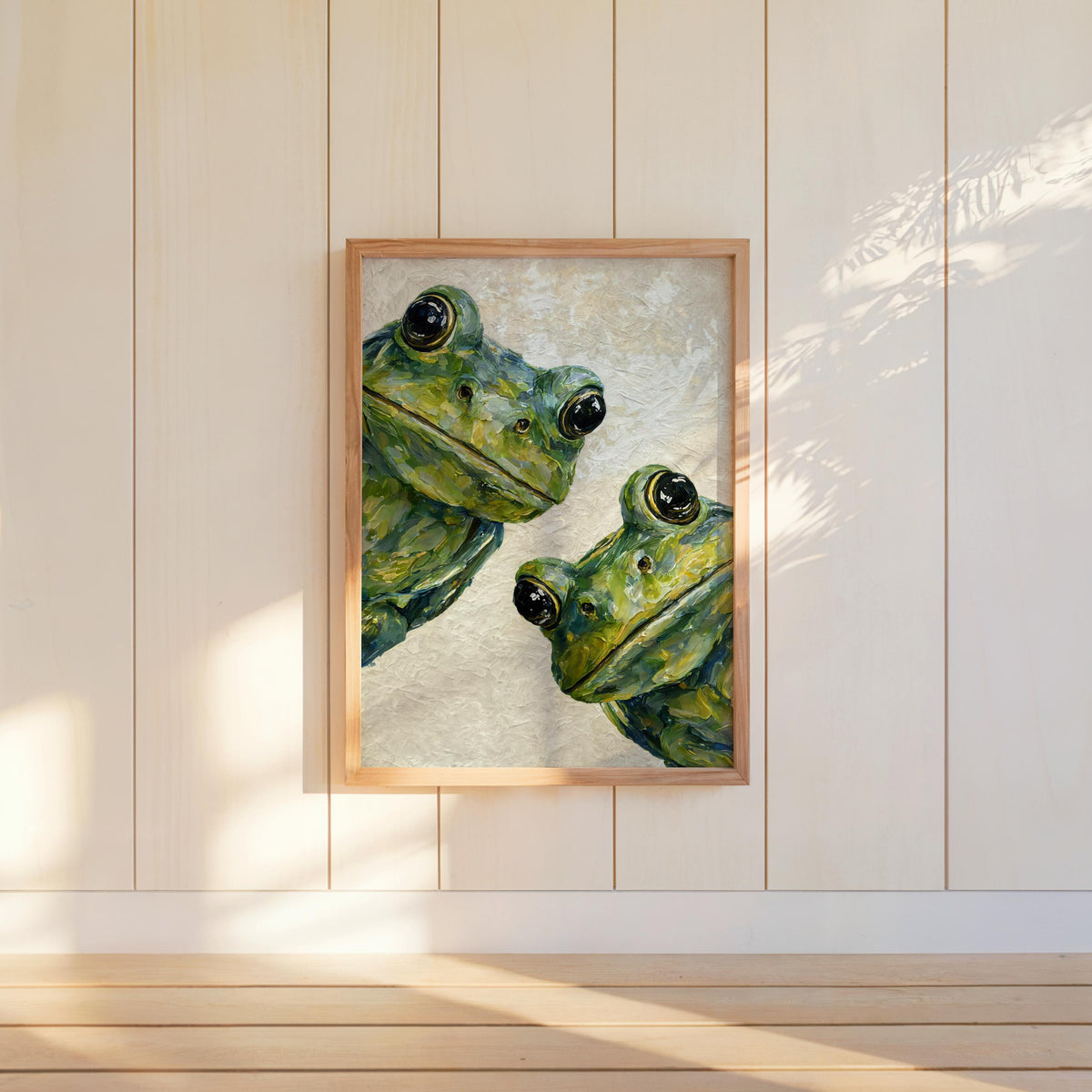 Cute Green Frog Wall Art, Dark Academia Painting, Large Amphibian Canvas, Funny Animal Decor, Unique Nature Gift, Quirky Witchy Goth Print