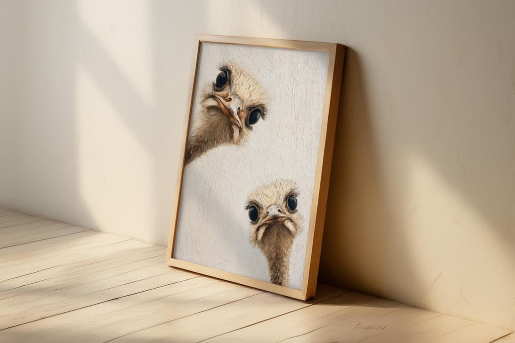 ostrich duo peeking