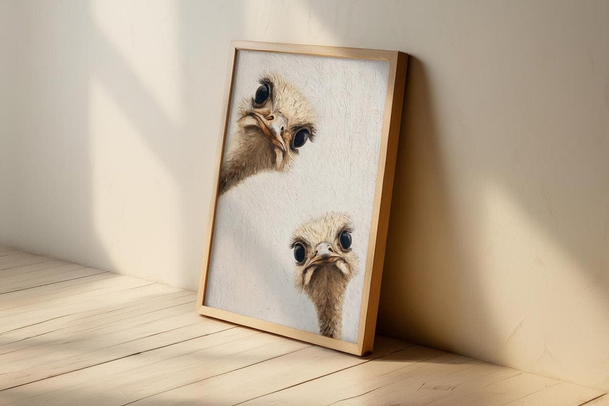 ostrich duo peeking