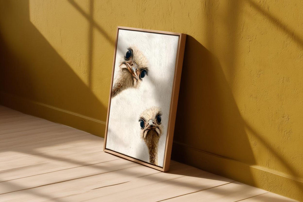 ostrich duo peeking