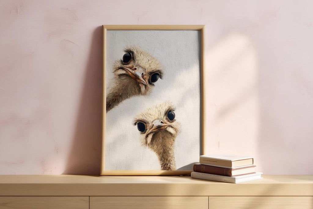 ostrich duo peeking