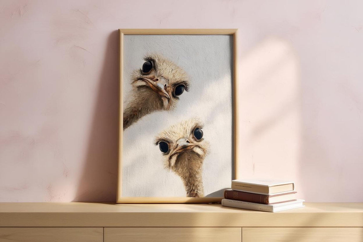 ostrich duo peeking