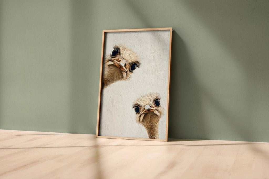 ostrich duo peeking