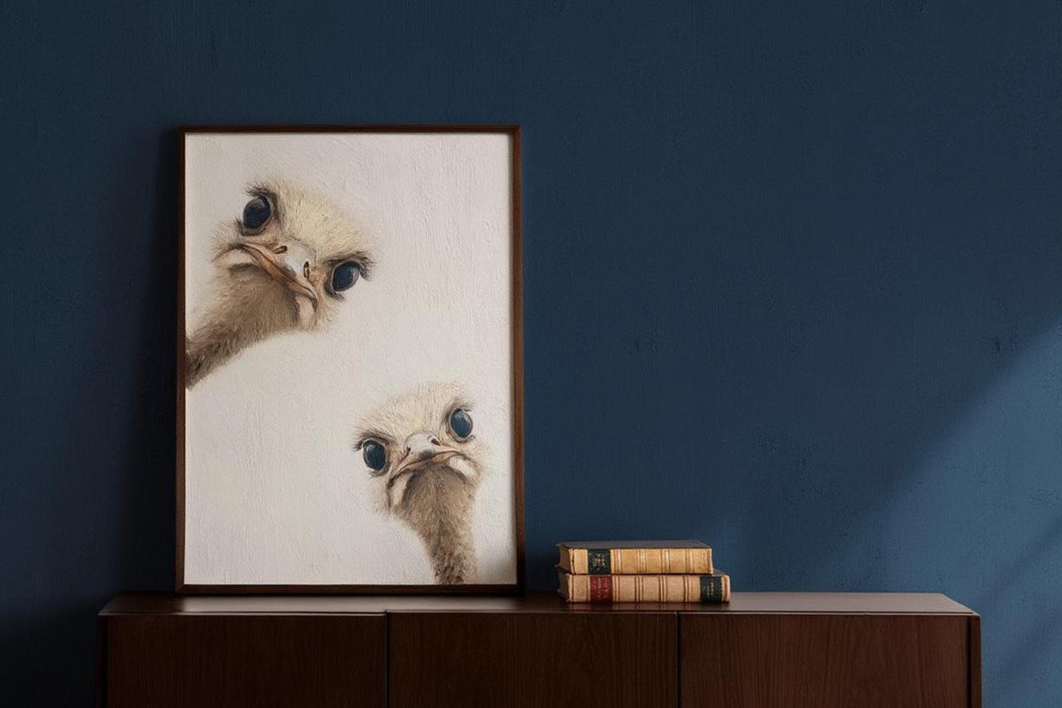 ostrich duo peeking