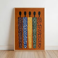 African Abstract Print, Ethnic Tribal Figures Decor, Afrocentric Figurative Black People Wall Art, Modern Vibrant Cultural Afro Painting