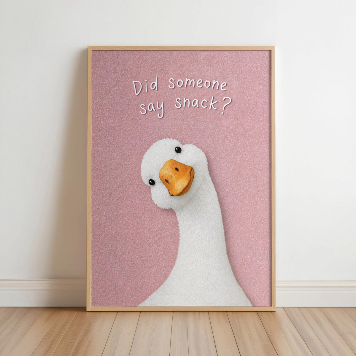 Funny Did Someone Say Snack Goose Kitchen Sign, Quirky Dinner Room Decor, Humorous Silly Animal Wall Art, Foodie Gift, Breakfast Nook Print
