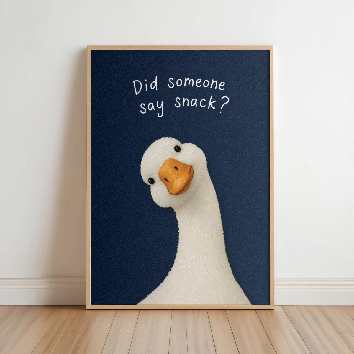 Funny Did Someone Say Snack Goose Kitchen Sign, Quirky Dinner Room Decor, Humorous Silly Animal Wall Art, Foodie Gift, Breakfast Nook Print