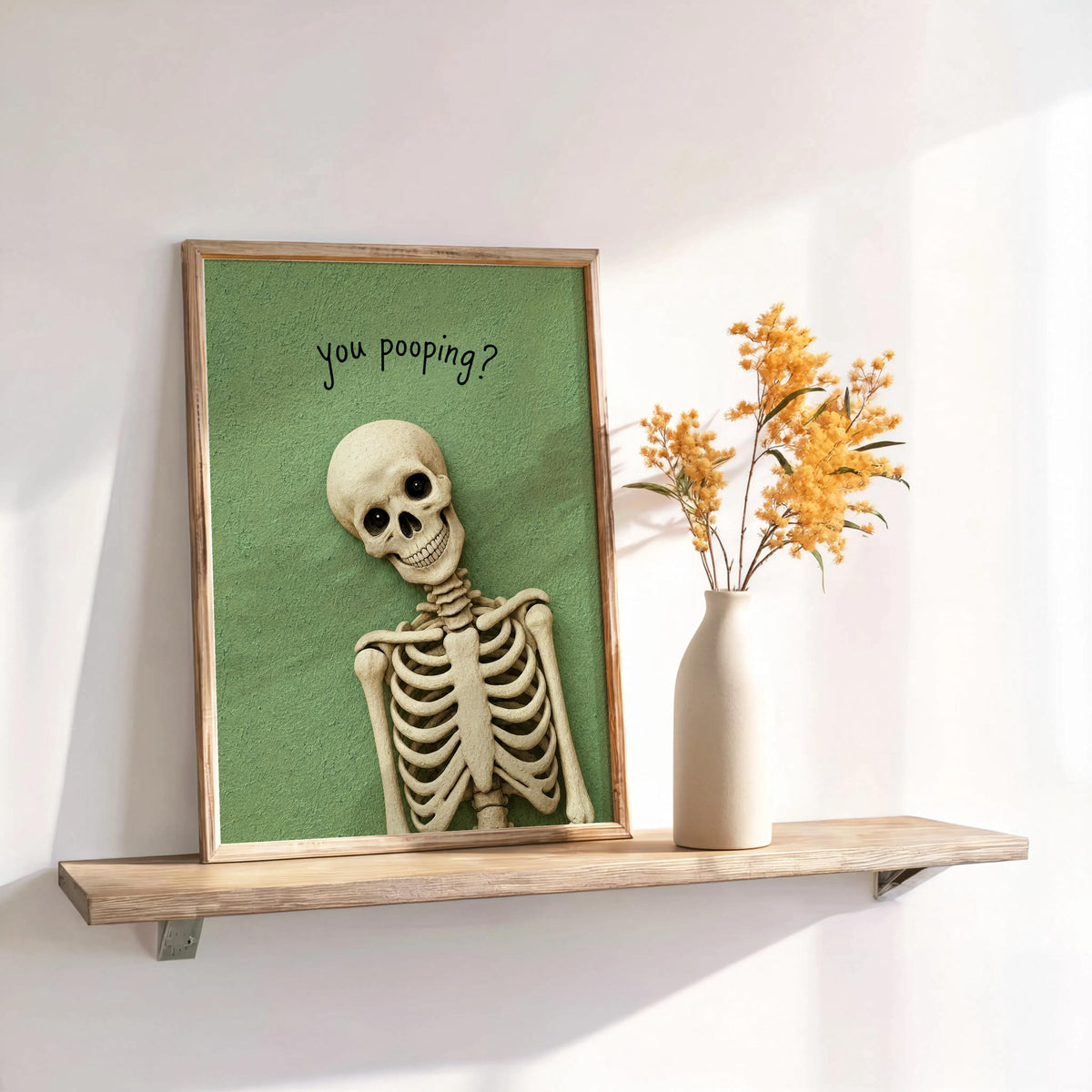 Are you poopinng Skeleton Toilet Humor Print, Funny Skull Bathroom Wall Art, Spooky Restroom Decor, Quirky Halloween Accent, Goth Home Gift