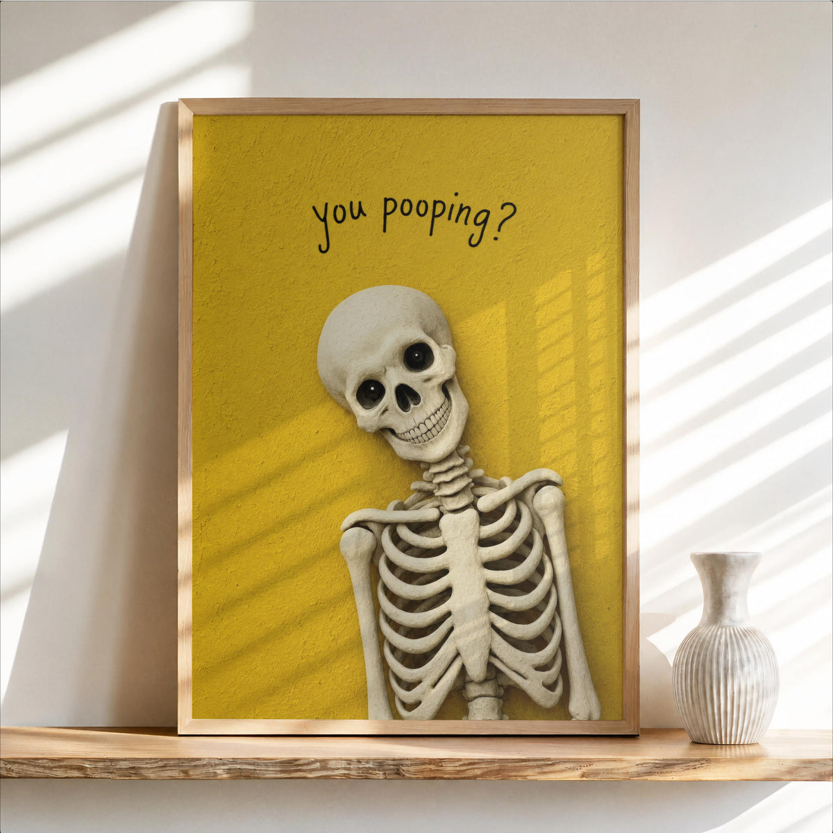 Are you poopinng Skeleton Toilet Humor Print, Funny Skull Bathroom Wall Art, Spooky Restroom Decor, Quirky Halloween Accent, Goth Home Gift