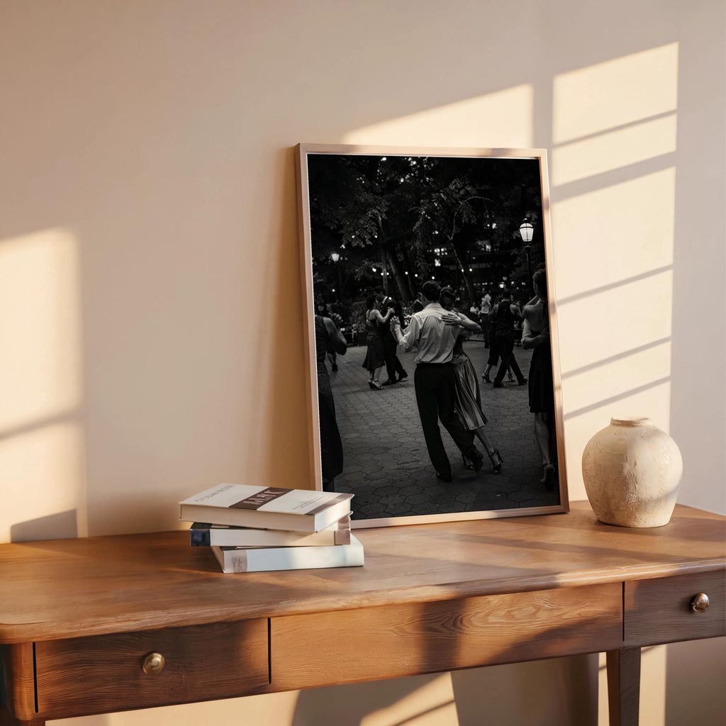 Couple Tango Dance Print, Black and White Photography, Romantic Vintage Poster, Dancing Wall Art, Ballroom Decor, Anniversary Gift for Her