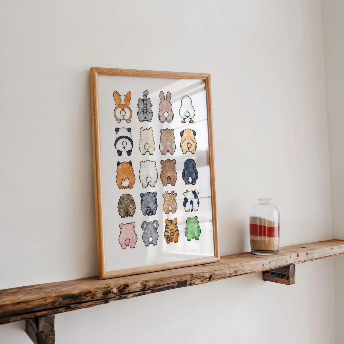 Funny Animal Butts Bathroom Poster, Cute Animal Rear Print, Quirky Restroom Wall Art, Kid Humorous Loo Sign Decor, Nursery Housewarming Gift