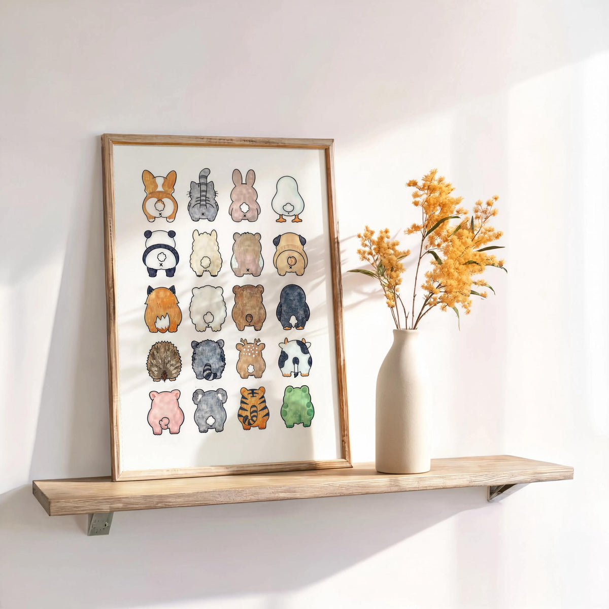 Funny Animal Butts Bathroom Poster, Cute Animal Rear Print, Quirky Restroom Wall Art, Kid Humorous Loo Sign Decor, Nursery Housewarming Gift