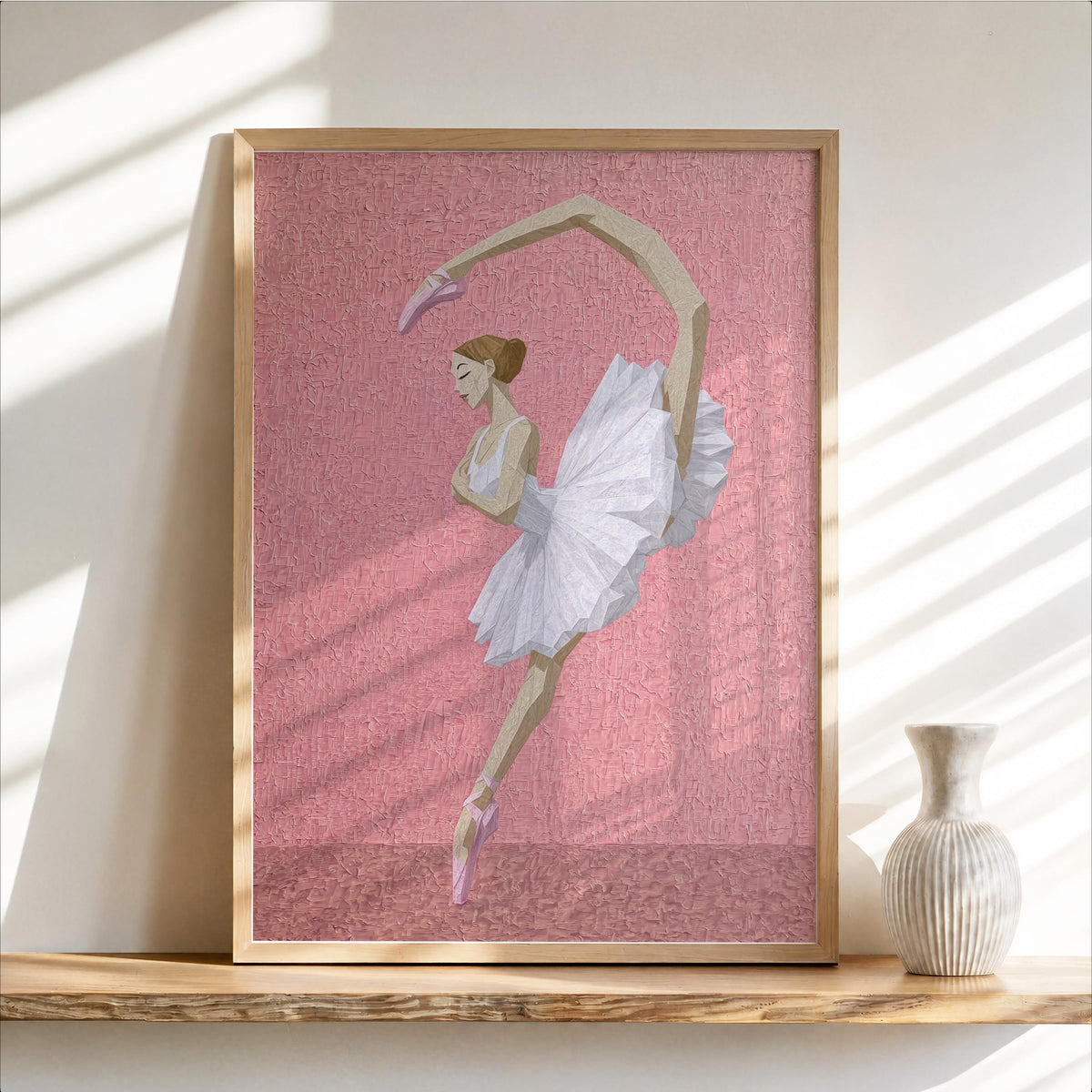 Abstract Ballet Wall Art, Girly Ballerina Print, Textured Pastel Color Poster, Dance Studio Painting, Girls Room Nursery Decor, Dancer Gift