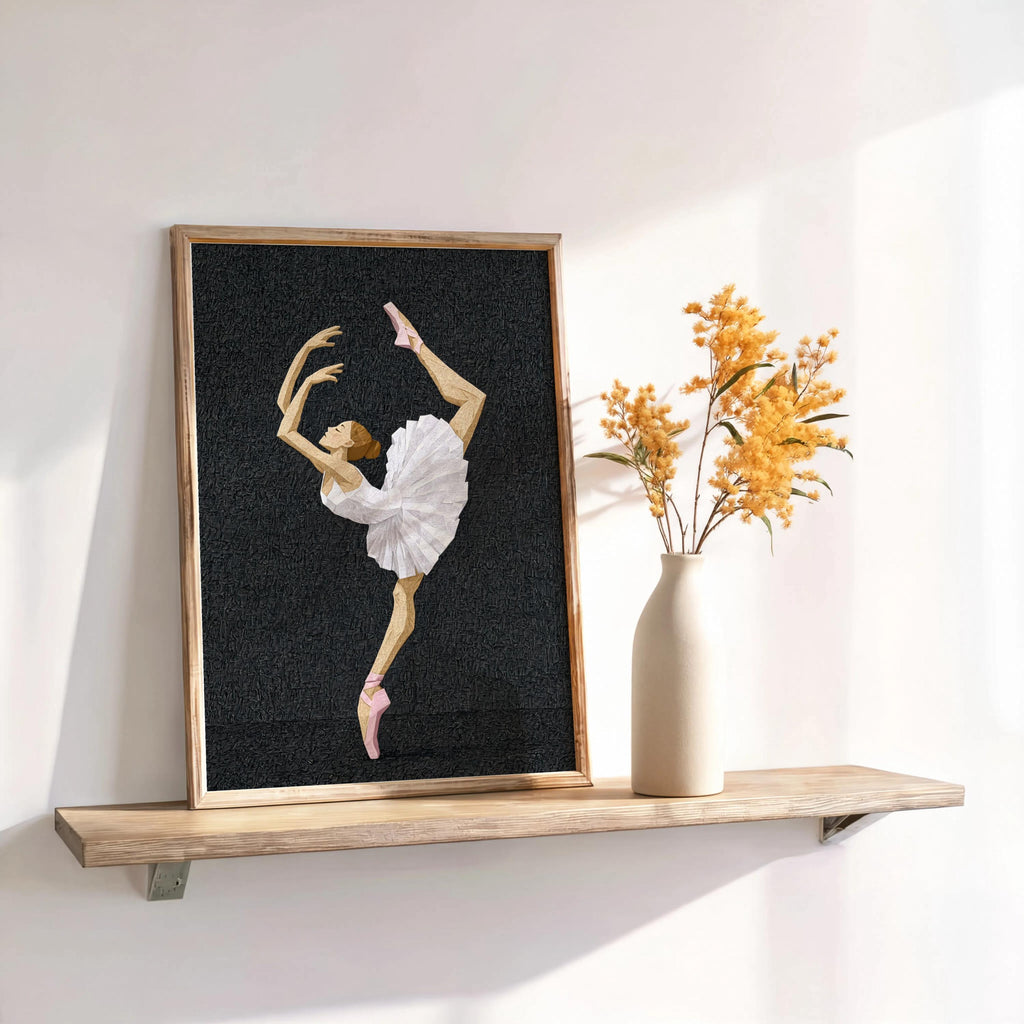 Ballerina Print, Girly Ballet Nursery Decor, Abstract Classical Dancer Poster, Pastel Feminine Bedroom Decor, Preppy Gift for Dancing Queen