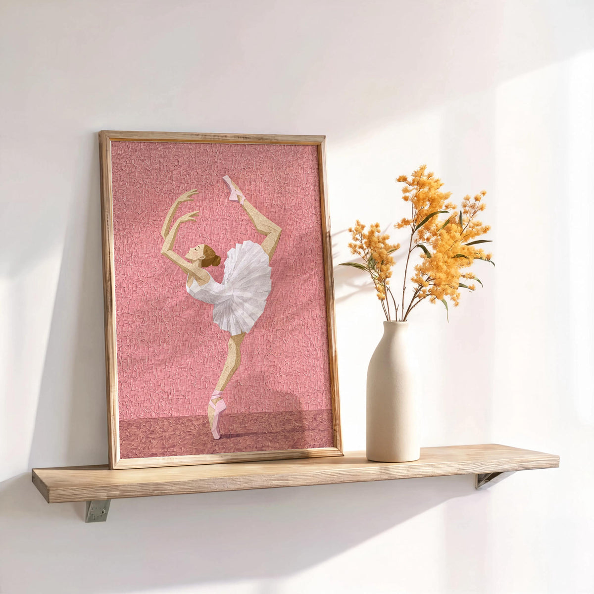 Ballerina Print, Girly Ballet Nursery Decor, Abstract Classical Dancer Poster, Pastel Feminine Bedroom Decor, Preppy Gift for Dancing Queen