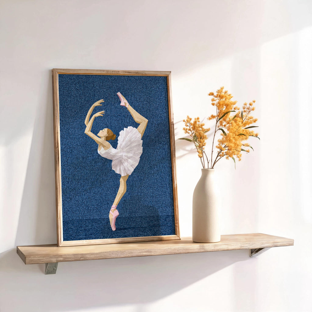 Ballerina Print, Girly Ballet Nursery Decor, Abstract Classical Dancer Poster, Pastel Feminine Bedroom Decor, Preppy Gift for Dancing Queen