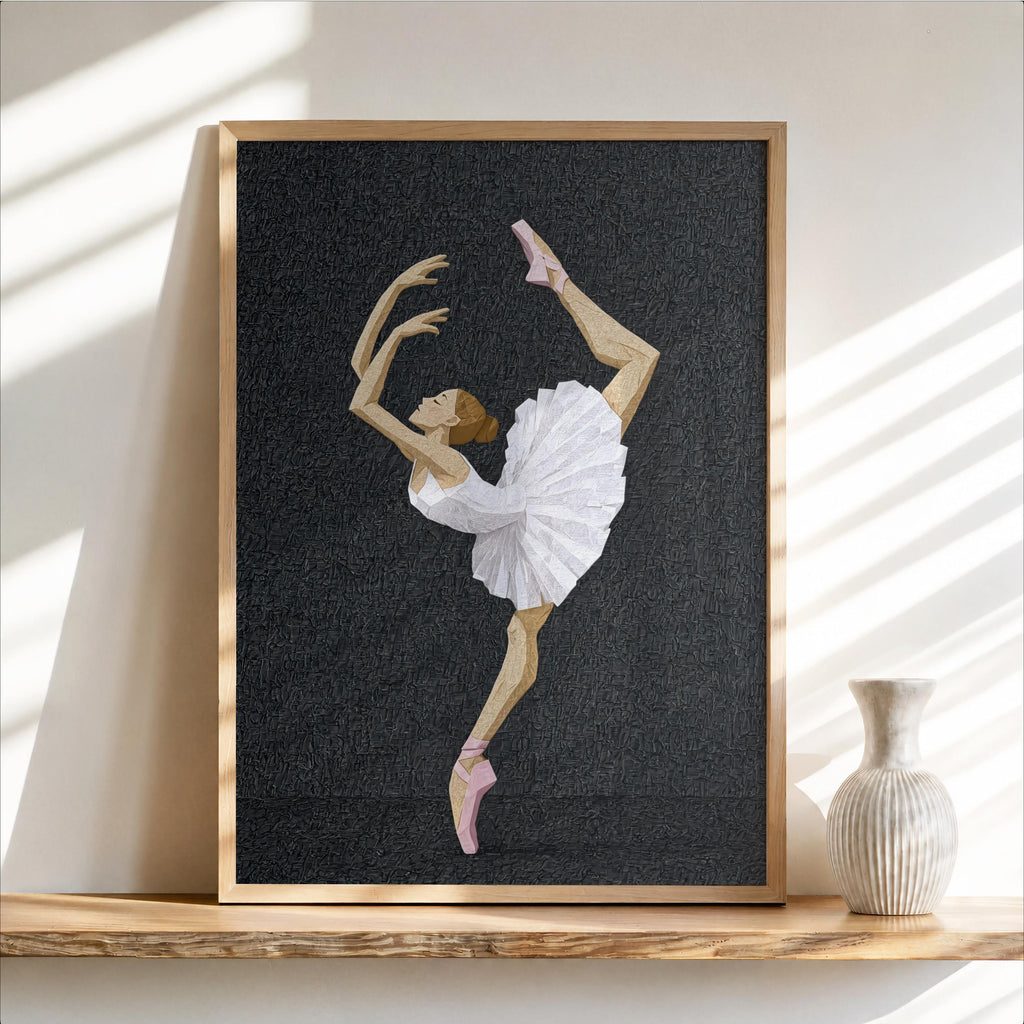 Ballerina Print, Girly Ballet Nursery Decor, Abstract Classical Dancer Poster, Pastel Feminine Bedroom Decor, Preppy Gift for Dancing Queen