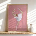 Ballerina Print, Girly Ballet Nursery Decor, Abstract Classical Dancer Poster, Pastel Feminine Bedroom Decor, Preppy Gift for Dancing Queen