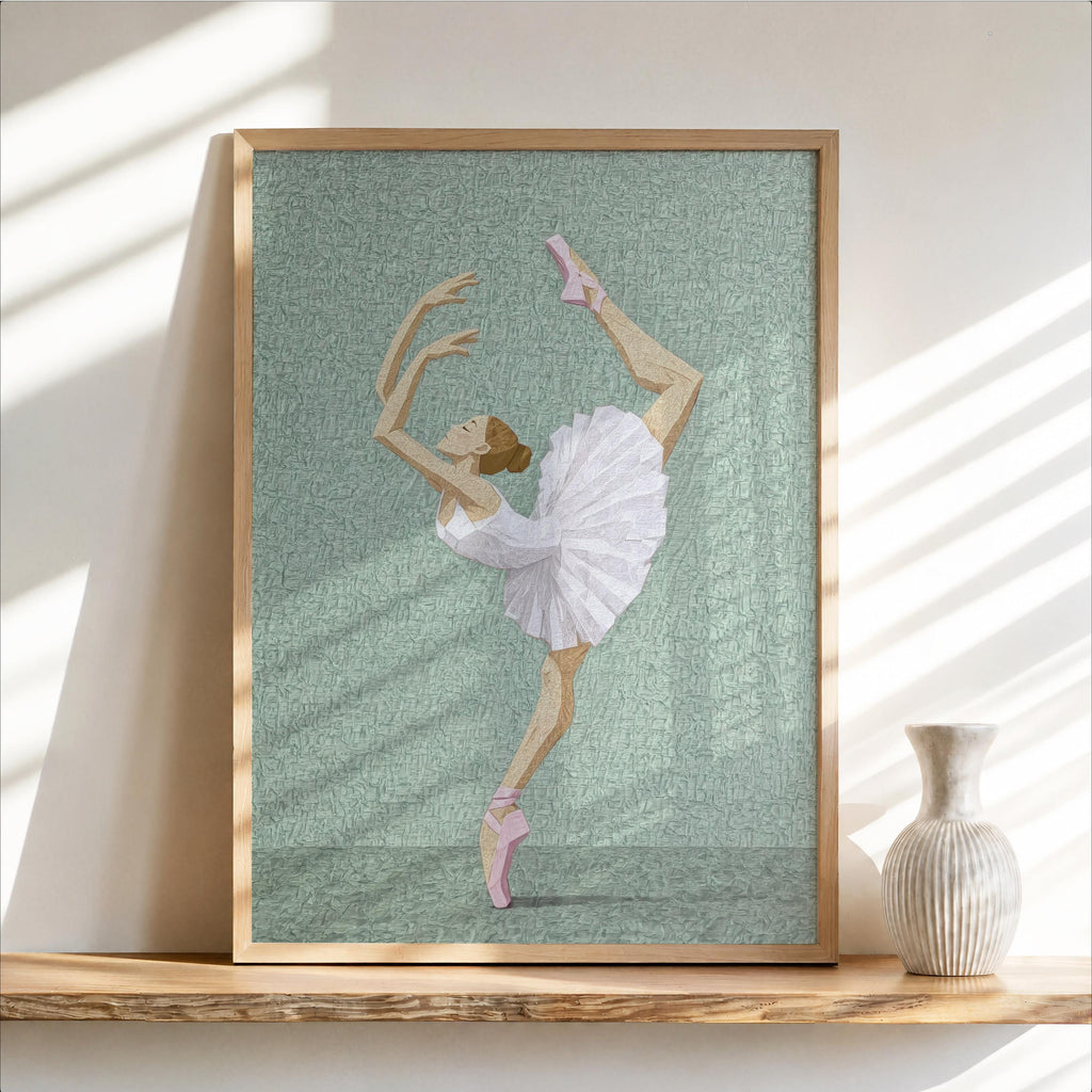 Ballerina Print, Girly Ballet Nursery Decor, Abstract Classical Dancer Poster, Pastel Feminine Bedroom Decor, Preppy Gift for Dancing Queen