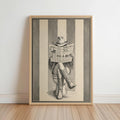 Cowgirl Western Bathroom Wall Art, Newspaper Feminine Print, Funny Bathroom Decor, Retro Rustic Cowboy Boots Poster, Farmhouse Illustration