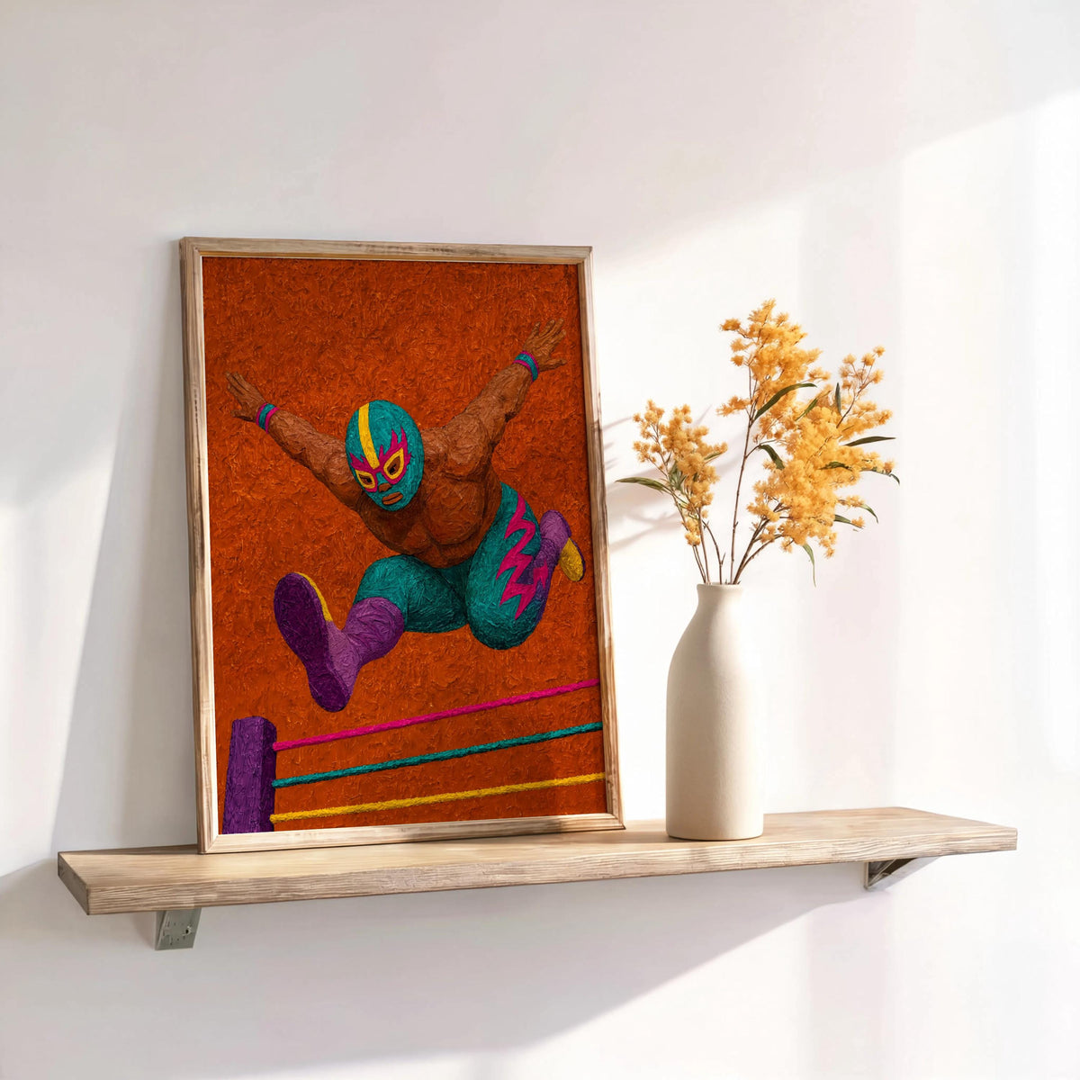 Lucha Libre Wrestling Wall Art, Colorful Mexican Luchador Decor, Vintage Boxing Sports Poster, Boys Room Man Cave Gift, Latin Culture Print