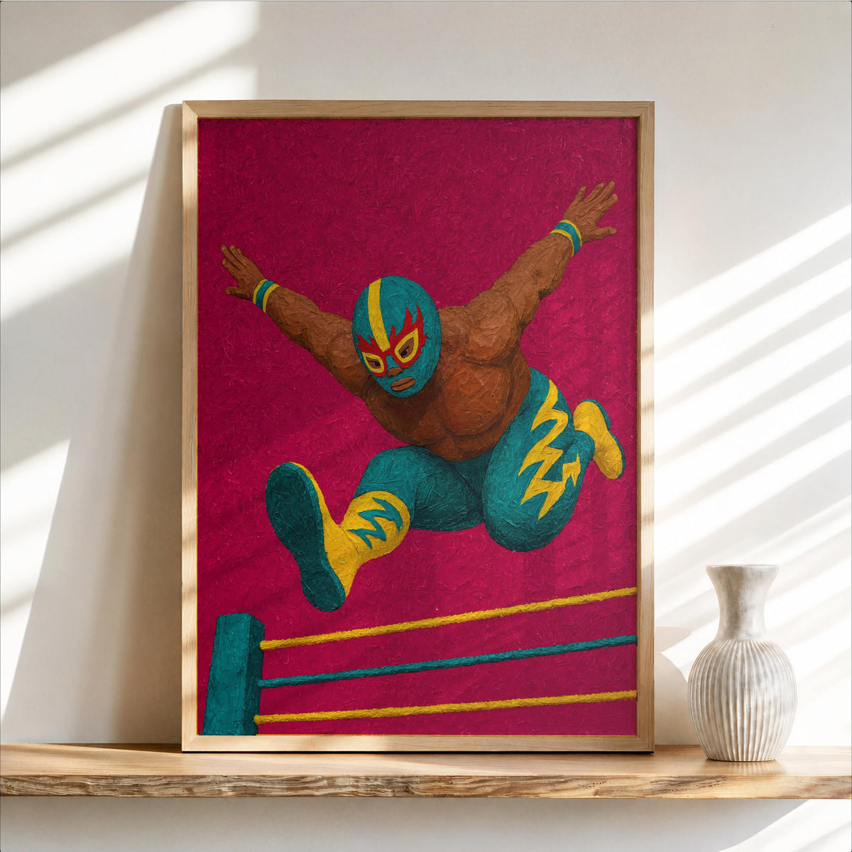 Lucha Libre Wrestling Wall Art, Colorful Mexican Luchador Decor, Vintage Boxing Sports Poster, Boys Room Man Cave Gift, Latin Culture Print