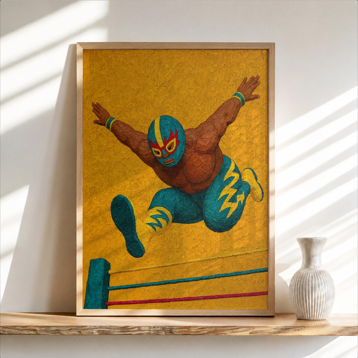 Lucha Libre Wrestling Wall Art, Colorful Mexican Luchador Decor, Vintage Boxing Sports Poster, Boys Room Man Cave Gift, Latin Culture Print