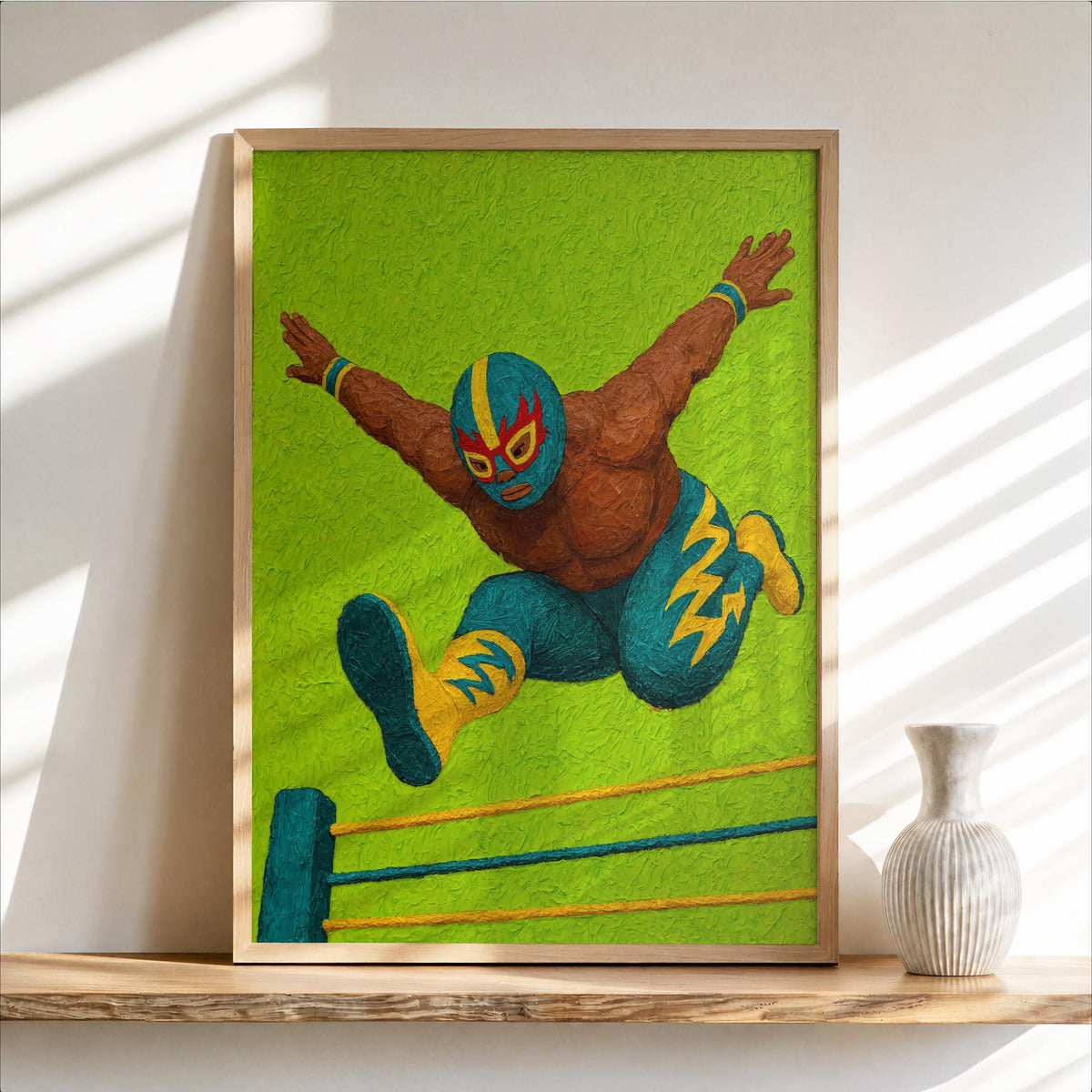 Lucha Libre Wrestling Wall Art, Colorful Mexican Luchador Decor, Vintage Boxing Sports Poster, Boys Room Man Cave Gift, Latin Culture Print