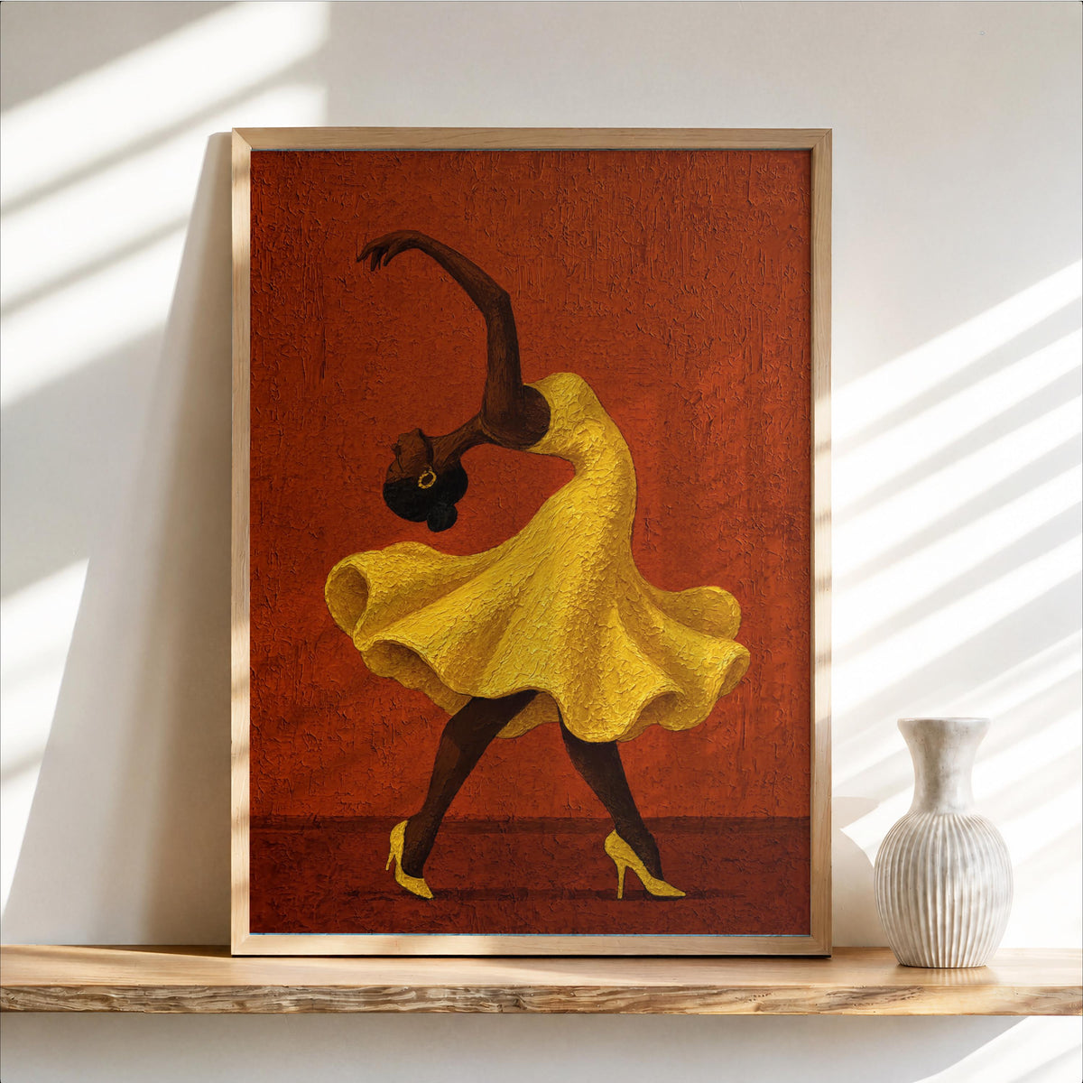 Salsa Dancer Art Print, Latina Dance Wall Decor, Vibrant Fashion Poster, Latin Culture & Heritage, Colorful Woman and Music Painting