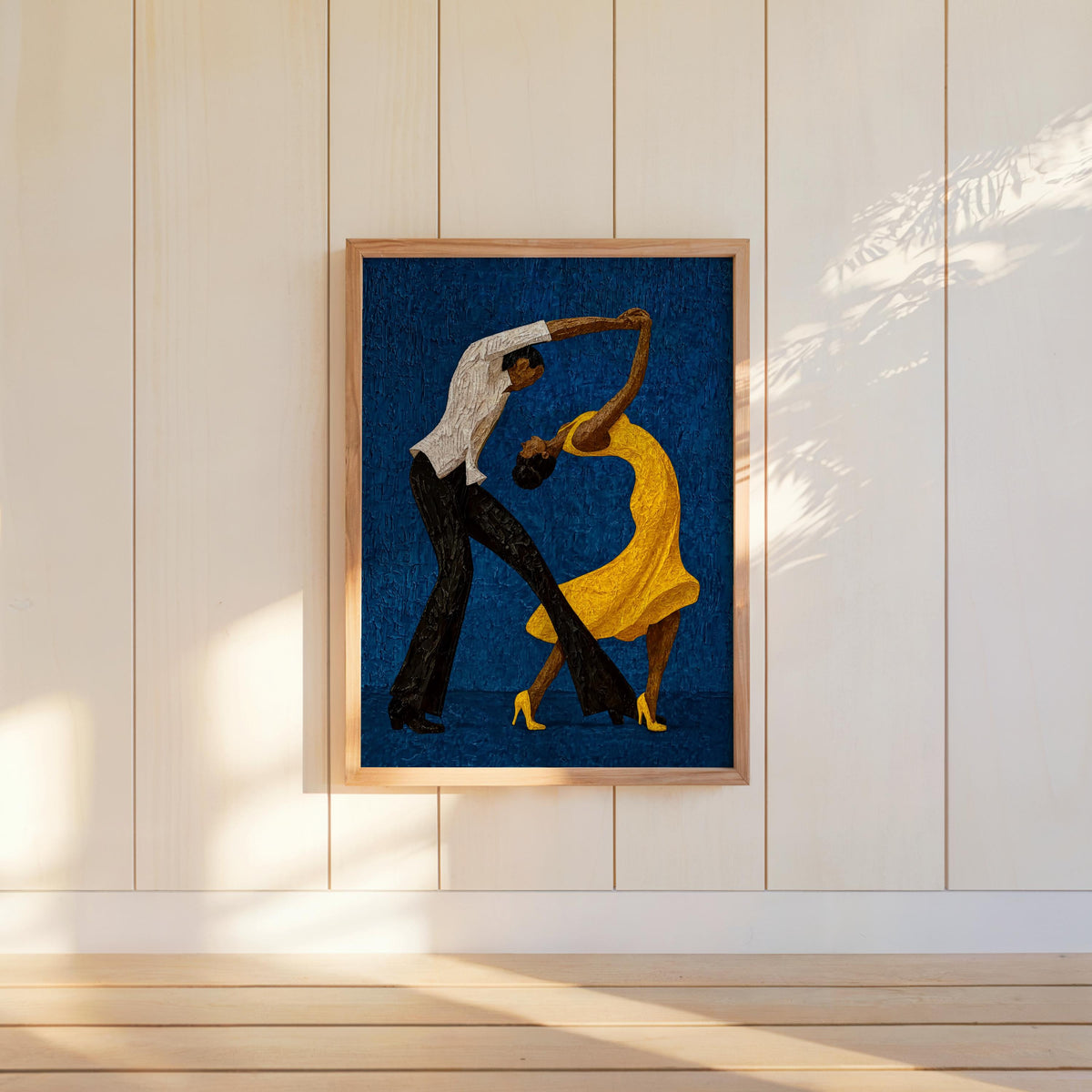 Couple Dancing Salsa Wall Art, Latino Afrocentric Culture Print, Abstract Music & Dance Poster, Latina Woman Tango Print