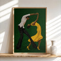 Couple Dancing Salsa Wall Art, Latino Afrocentric Culture Print, Abstract Music & Dance Poster, Latina Woman Tango Print