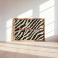 How Lucky Are We Quote Poster, Zebra Pattern Brown and White Print, Preppy Chic Typography Aesthetic Dorm Decor, Western Cowgirl Wall Art