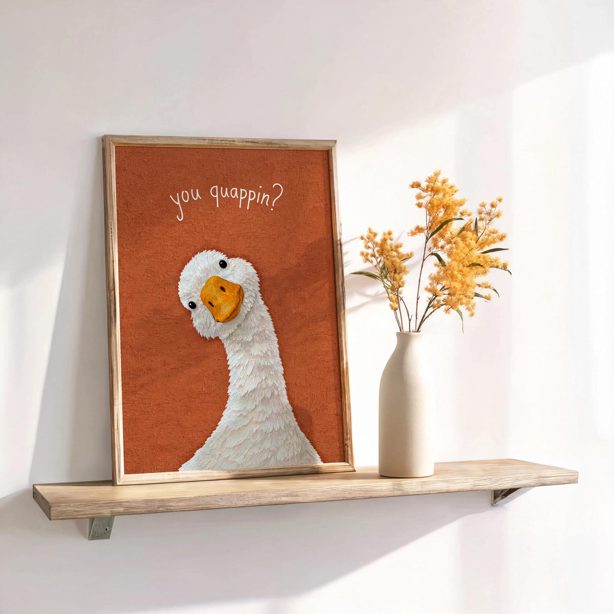 You Quappin Funny Goose Print, Silly Toilet Decor, Whimsical Bird Poster, Country Home Bathroom Wall Art, Farmhouse Farm Animal Gift