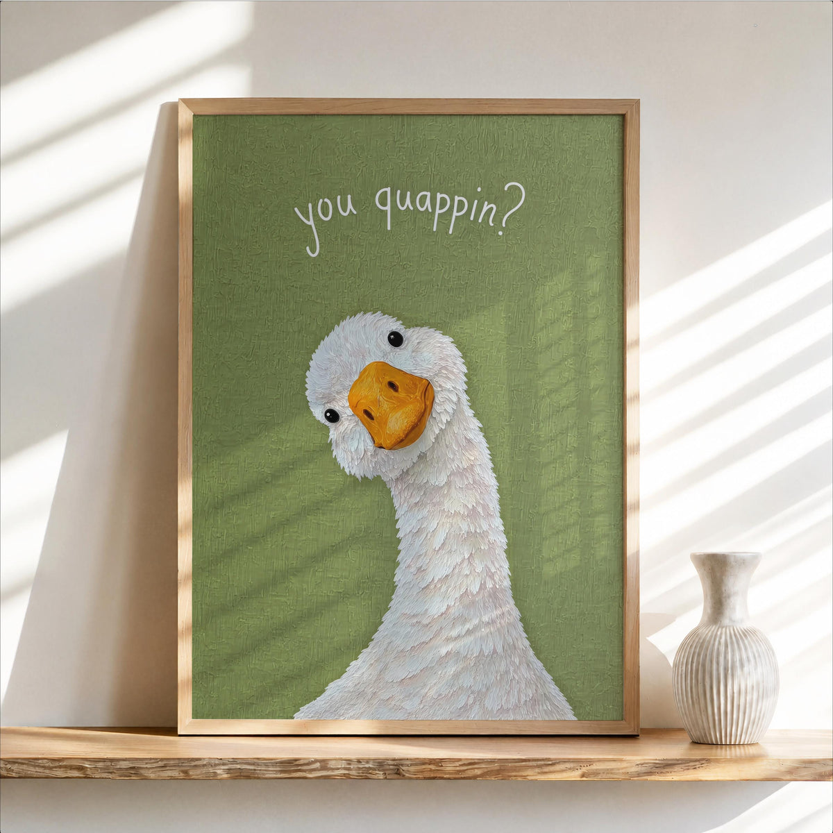 You Quappin Funny Goose Print, Silly Toilet Decor, Whimsical Bird Poster, Country Home Bathroom Wall Art, Farmhouse Farm Animal Gift