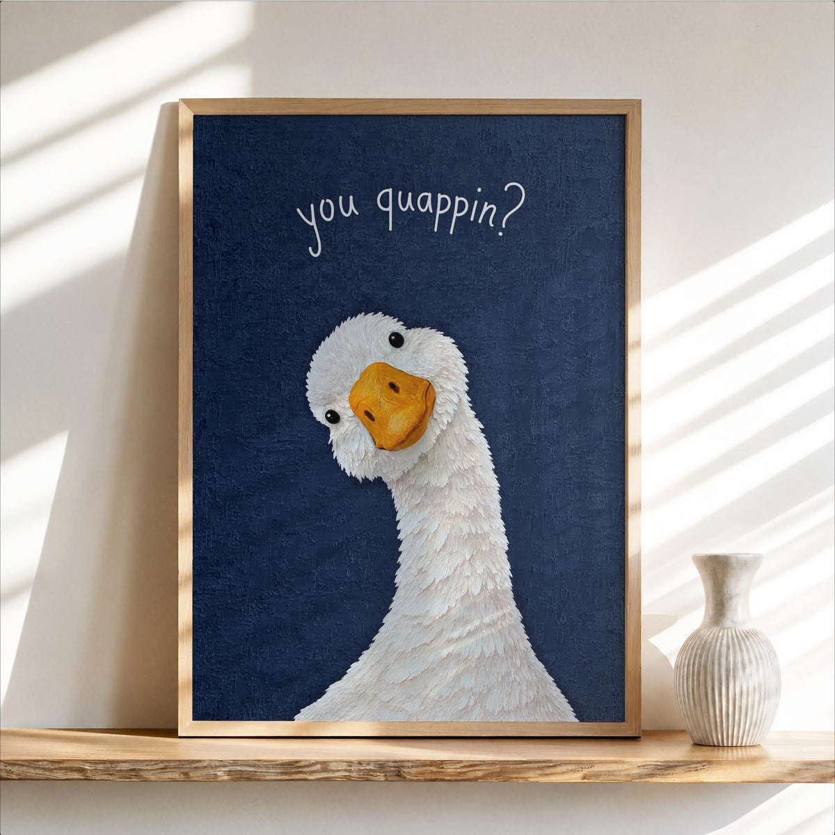You Quappin Funny Goose Print, Silly Toilet Decor, Whimsical Bird Poster, Country Home Bathroom Wall Art, Farmhouse Farm Animal Gift