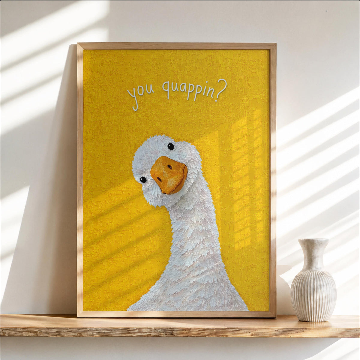 You Quappin Funny Goose Print, Silly Toilet Decor, Whimsical Bird Poster, Country Home Bathroom Wall Art, Farmhouse Farm Animal Gift